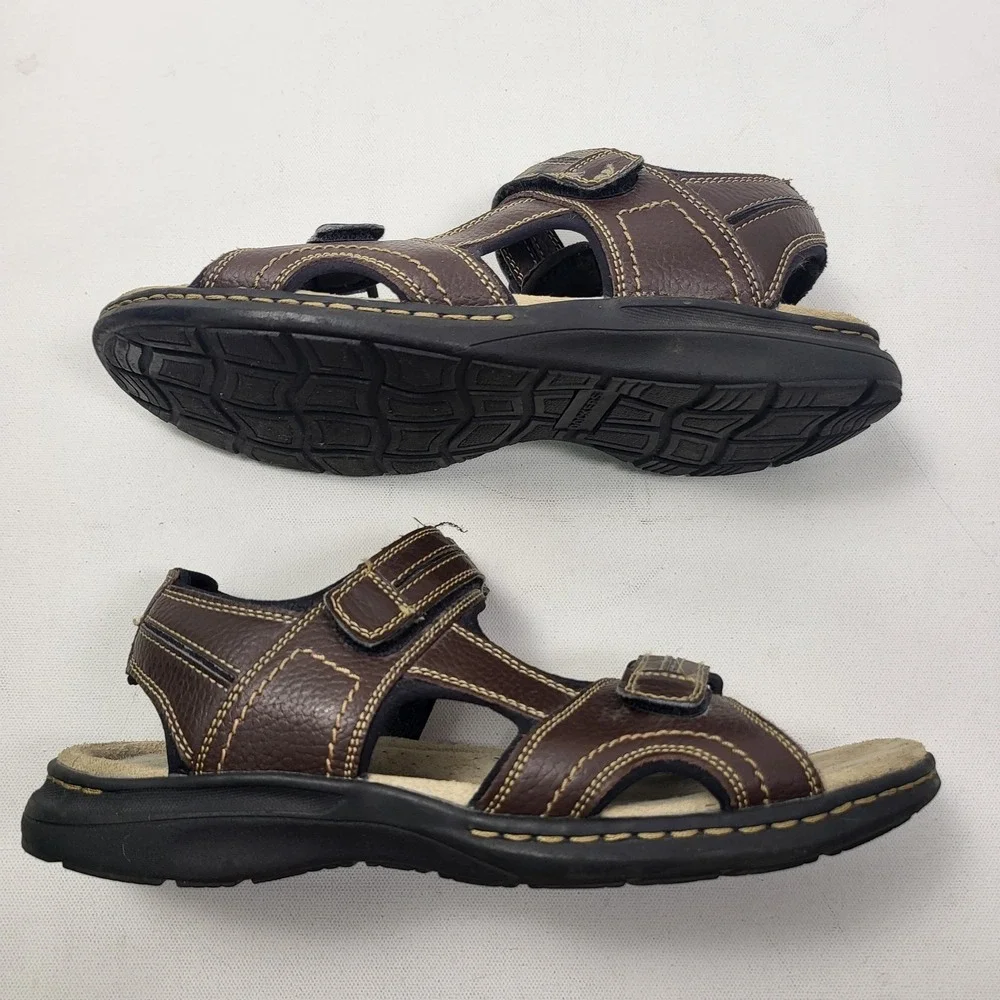 Dockers Sandals‎ Men's Size 10M  Newpage Brown Leather Strappy Outdoor Casual